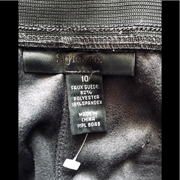 NWT Style & Co. Faux Suede Leather Pants. Size 10. Dark Grey. - Picture 5 of 6